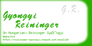 gyongyi reininger business card